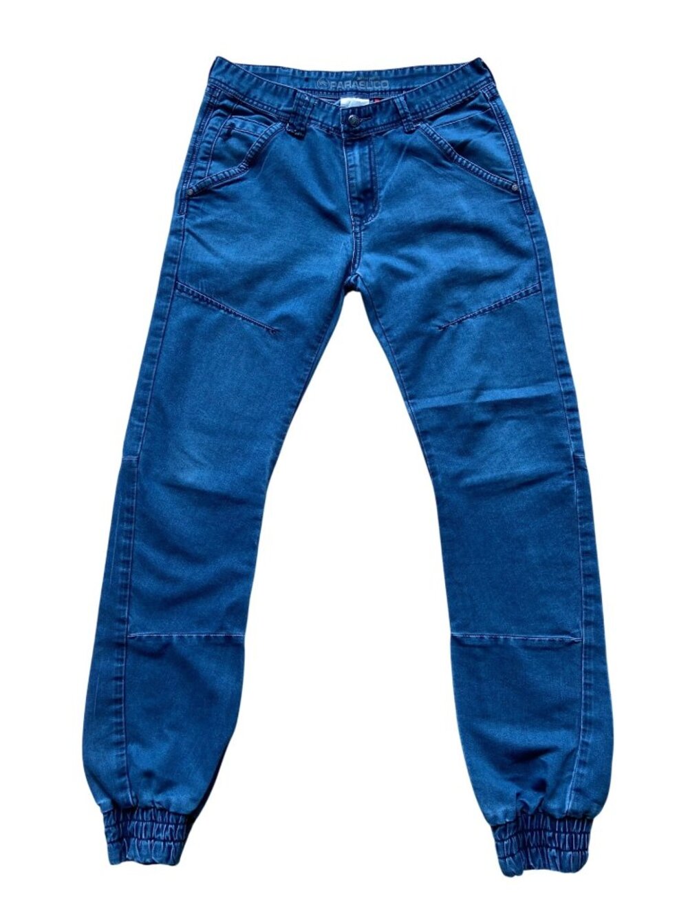 Parasuco Mens Blue Lightweight Denim Jogger Pants Size 30 With Elastic Cuffs & P